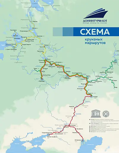 Карта круизных маршрутов